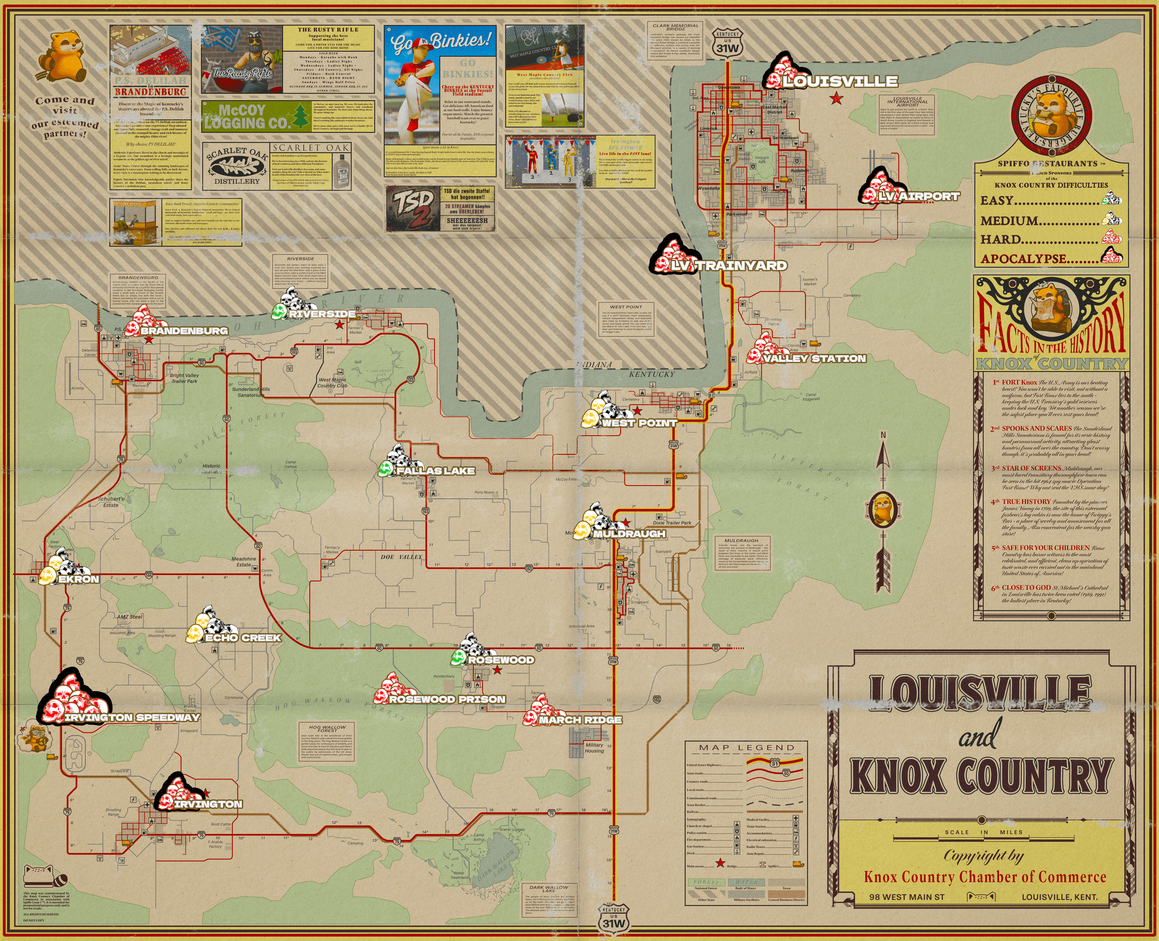 Karte von Louisville und Knox Country